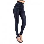 Naiste retuusid Moe imitatsiooniga teksad Denimprinter Jegging Slim Fitness elastsed &otilde;mblusteta s&auml;&auml;rised naistele S sinine