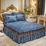 Euroopa stiilis talvine soe sametist voodiseelik &uuml;hes t&uuml;kis tepitud paks l&uuml;hike pl&uuml;&uuml;sist voodikate &uuml;hev&auml;rviline moekas voodikate voodilina 120x200 3pcs