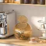 Suure mahutavusega kohvikapslite hoiukarp sahvri baari jaoks l&auml;bipaistev hoiuriiul kapselkohvi teekotikeste hoiukarp kaanega