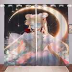 Sailor Moon 100% pol&uuml;ester pimendavad kardinad elutuba magamistuba k&ouml;&ouml;k koomiks armas perforeeritud kodukujundus anime 100x140cm