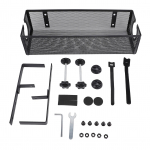 Lauaaluse kaablikorraldusalus S&uuml;sinikterasest K&uuml;lgmiste &Uuml;marate Aukudega Trapetsikujuline Laua Juhtmekorraldaja jaoks must