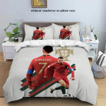 Cristiano Ronaldo voodipesukomplekt Tekikomplekt &Uuml;hekohaline Kahekohaline Voodikomplekt King-suuruses T&auml;iskasvanud poisid Magamistuba Tekikott Padjap&uuml;&uuml;r US Queen228x228cm