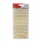 Stickers - artemio - alphabet dor&eacute; &agrave; paillettes - lettres autocollantes - 1,8 cm de haut - mixte
