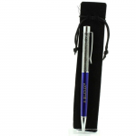 Pierres et Min&eacute;raux. Stylo min&eacute;raux H&eacute;matite d'Allevard, Is&egrave;re, France. Couleur Bleu marine.