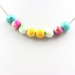 Pierres et Min&eacute;raux. Collier perles Jaspe rose jaune + Turquoise + Jaspe rose vert + Jaspe Chaine en acier inoxydable.