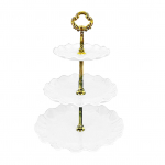 P&otilde;hjamaade stiilis 3-korruseline puuviljavaagen plastikust 3-korruseline koogialus p&uuml;hadepidude magustoiduvaagen valge valge