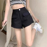 2024 Naiste K&otilde;rge V&ouml;&ouml;kohaga A-l&otilde;ikega Laiade S&auml;&auml;rtega Taskutega L&uuml;hikesed P&uuml;ksid - Kevadine Slim Fit Vabaaja Tunked S