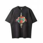 Suvemood Heavyweight Retro Meeste Inglise Kirjad 100% Puuvillane Prinditud &Uuml;markaelus Kvaliteetne Casual Fitness Street T-s&auml;rk S beež