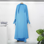 Moslemi Abaya &uuml;hes t&uuml;kis palvekleit kapuutsiga ja varrukatega naiste Jilbab islami r&otilde;ivad Dubai Saudi must r&uuml;&uuml; T&uuml;rgi tagasihoidlikkus One Size