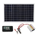 P&auml;ikesepaneelide komplekt 30W P&auml;ikesepaneel 220W MPPT Toiteinverter Veekindel kontroller Toite jaoks
