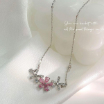 &Uuml;lihaldjas Roosa Teemant Viie Lehega Lill Kaelakee V&auml;ike V&auml;rske Rangluukett Temperamentne Mitmek&uuml;lgne Tsirkoonkett