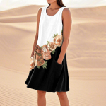 Naiste suvekleidid, vabad rannapuhkuse vabad varrukateta p&auml;ikesekleidid taskutega. XXXL ts&uuml;aan