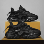 Black Warrior meeste suvised hingavad trendikad jooksujalatsid - paksu tallaga, mitmek&uuml;lgsed, moekad, mustad isa tossud 41