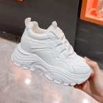Valged Platvormiga Naiste Tennised 2024 Paelad Paks Tald Vulkaniseeritud Kingad Naine &Uuml;hev&auml;rvilised Vabaaja Libisemisvastased Spordijalatsid Daamid 35 valge