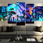 Seinakunsti l&otilde;uend 5-osaline HD-prinditud Anime-plakatid ja -tr&uuml;kised Fantaasia Metsapildid Kodu Elutoakaunistus Seinakaunistus Ilma raamita 20x35cm*2 20x45cm*2 20x55cm*1