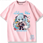 Teise dimensiooni anime Hatsune Miku moesuund uus puuvillane l&uuml;hikeste varrukatega T-s&auml;rk Unisex L