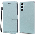 Samsung Galaxy M55 &uuml;mbris Nahast Rahakott Klappiga Telefoni&uuml;mbris Samsung M55 M156B jaoks Kate Samsung Galaxy M55 5G jaoks &Uuml;mbris Fundas For Samsung M55 5G helesinine v&auml;rv