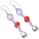 Amethyst, Garnet Handmade 925 Sterling Silver Gift Earring 2.48 a1s71