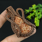 Limestone In Garnet Handmade Copper Wire Wrap Jewelry Pendant 2.5 w3c17