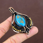 Irani Firoza Handmade Copper Wire Wrap Pendant 2.87 w4j05