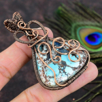 Tibetan Turquoise Handmade Copper Wire Wrap Jewelry Pendant 2.96 v7v04