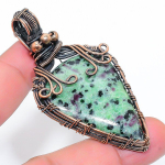 Ruby in Zoisite Handmade Copper Wire Wrap Jewelry Pendant 2.76 d9V79