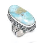 Republic Larimar Handmade 925 Sterling Silver Jewelry Ring Size 9 j9r98