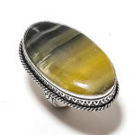 Bumble Bee Jasper Handmade 925 Sterling Silver Gift Ring Size 10 z9o10