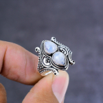 Rainbow Moonstone Handmade 925 Sterling Silver Ring Size 6 Gift For Her v8p44
