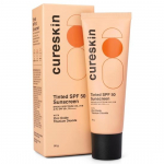 Cureskin Mineral Sunscreen Matte Finish Tinted SPF 50 PA++++ | Broad Spectrum Sun (UVA/UVB/IR) Protection with Titanium Dioxide, 50 g (Pack of 1)