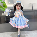 T&uuml;drukute Melody Lolita printsessikleit Suvekleit Rihmadega Puhvkleit T&uuml;druk Baoyu Guigou Magus kleit 140 sinine