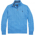 Polo Ralph Lauren Laste SS24 Muster Tikitud &Uuml;hev&auml;rviline T&otilde;mblukuga Pikkade Varrukate Kootud Kampsun Laste kampsun Sinine CWPOSWEY6820477-400 XL