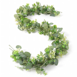 180CM Kunstlik Eukal&uuml;pti Lehtede Rohelus Vanik Taim Kevadine Viinapuu Valgete &Otilde;ite Marjadega Pulmade Kodu Peo Dekoratsiooniks 180cm