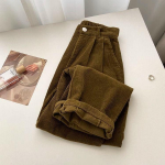 Retro k&otilde;rge v&ouml;&ouml;kohaga velvetist p&uuml;ksid naiste kevads&uuml;gis sirged vabaaja t&auml;ispikad p&uuml;ksid Korea mood kottis All Match mustad p&uuml;ksid plusssuuruses L beež
