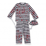 4 tk/komplekti Halloweeni komplekt, T&auml;iskasvanutele m&otilde;eldud vangi kost&uuml;&uuml;m, klassikalises r&uuml;&uuml;s, triibulise mustriga rollim&auml;ng, p&uuml;ksid, m&uuml;tsiketi komplekt Kid L