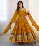 Uus Raske Disainer Anarkali Kleit Salwar Kameez India Pakistani Bollywood Salwar &Uuml;likond M kollane