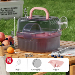 L&auml;bipaistev hamstri tualettpuur, kaasaskantav k&auml;sitsi kantav t&scaron;int&scaron;ilja puur, v&auml;ikeloomade kandepuur, vastupidav hingav lemmiklooma kandekast roosa