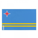 Drapeau - Aruba - 64 x 96 cm - Pol&uuml;ester - J&auml;lgimine recto/verso - &OElig;illets en fer