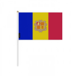 Drapeau miniatuur - Andorre - 14 x 21 cm - Partii 100 - Pol&uuml;ester - L&eacute;ger et robuste