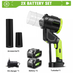 ONEGREEN harjadeta elektriline turbo puhur jet-ventilaator 180&deg; reguleeritav lehepuhur tolmupuhur t&ouml;&ouml;riist Makita 18V aku tihvti jaoks 2*928VF Battery-EU