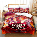 3D Prinditud Hazbin Hoteli Voodipesukomplekt &Uuml;hekohaline Kaksik T&auml;issuuruses Kuninganna Kuningas Suuruses Voodikomplekt T&auml;iskasvanud Laps Magamistuba Tekikotikomplektid EU Twin(135x200cm)