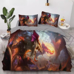 League of Legends mikrokiud voodipesukomplekt Laste sulet&auml;idisega tekikate Teismelise t&auml;iskasvanu m&auml;ngumustriga Komplekt Toakujundus 3 osa 90x200cm
