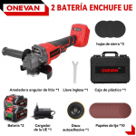 ONEVAN 125MM Harjadeta Elektriline Nurklihvmasin 2in1 poleerimine M14 L&otilde;ikur Metall Puit J&otilde;ut&ouml;&ouml;riist Makita 18V Aku Pinni jaoks 2Battery1EU Plug Box