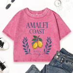 Amalfi ranniku sidrun Itaalia tr&uuml;kiga pestud T-s&auml;rk naistele suvine puuvillane t&auml;navamoodus slim riided hiphop T-s&auml;rk XL
