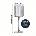 10 tk Veiniklaasid Elegantne soonikkoes disain Veiniklaasid 11oz Pika varrega Unikaalne kaasaegne kuju - K&auml;sitsi puhutud esmaklassiline veiniklaas 10pcs