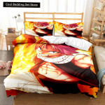 3D Anime Fairy Tail Voodipesukomplekt Voodi Kolmeosaline Komplekt Tekikott &Uuml;hekohaline Kahekohaline Voodi Queen Size Tekikoti Komplekt T&auml;iskasvanu Laste Magamistuba EU single(135x200cm)