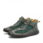 K&auml;sitsi valmistatud l&otilde;hestatud nahast saapad Meeste jalan&otilde;ud Mugavad poolsaapad meestele vabaajajalatsid Suure suurusega t&ouml;&ouml;riistakingad 46 roheline