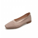 Mood Naiste &Uuml;hev&auml;rvilised V&otilde;rgust Vabaaja Jalan&otilde;ud Suvised Hingavad Kandiliste Ninadega &Otilde;&otilde;nes Lendkudum Mugavad Kerged Pehmed Jalutajad Baleriinad Zapatos De Mujer 35 beež