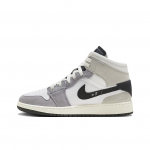 Air Jordan 1 Mid SE Craft GS Inside Out - Tsemendihall Laste tossud Must Valge Tehniline Hall FD9091-002 36