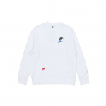 Nike Kontrastlogo Tikitud Pullover Huppar Meeste Pealisr&otilde;ivad Valge DJ6915-100 M